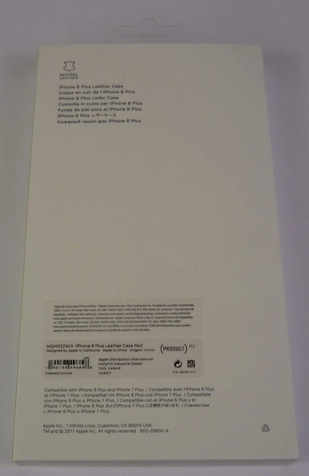 Originale Apple IPHONE 7 Plus & 8 Custodia IN Pelle - (Prodotto) Rosso - Nuovo - Immagine 3 di 4