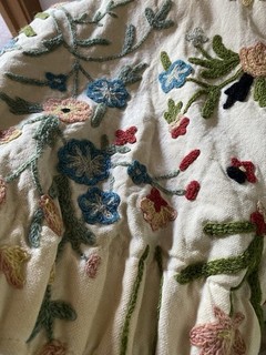 Gorgeous Crewel Hand Embroidered Curtain Panels X4