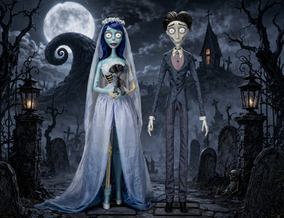 Tim Burton Corpse Bride Victor & Emily Animatronics Decor Prop Set 20th Year NEW