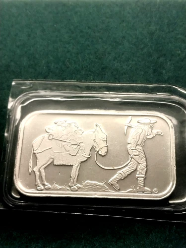 1 oz .999 Fine Silver, SilverTowne Retro Prospector Silver Bar