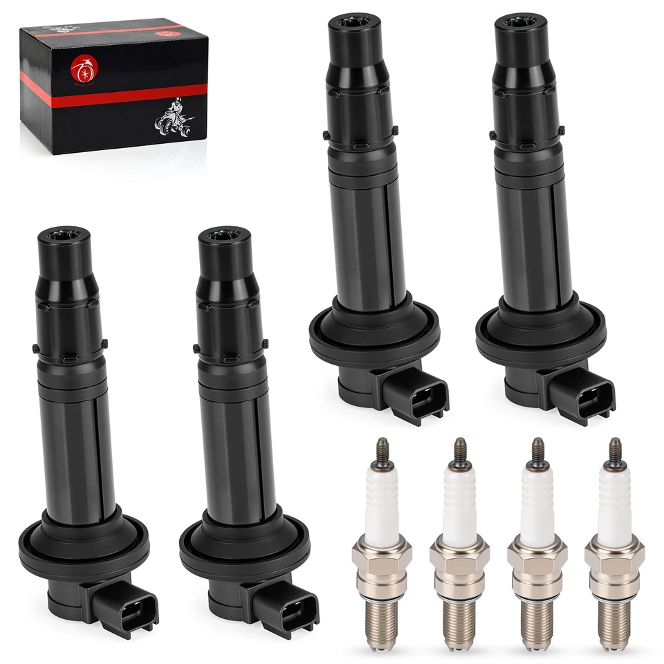 4 Pack Ignition Coils w/ Spark Plug for Yamaha YZF R6 YZF-R6 1999 2000 2001 2002 - Imagem 3 de 4
