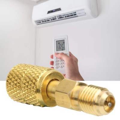 R410A Adapter for Mini Split Adapter, A/C 1/4inch Hose Pump Coupler, Gold 