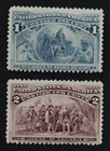 CKStamps: US Stamps Collection Scott#230 231 1c 2c Columbian Mint NH OG