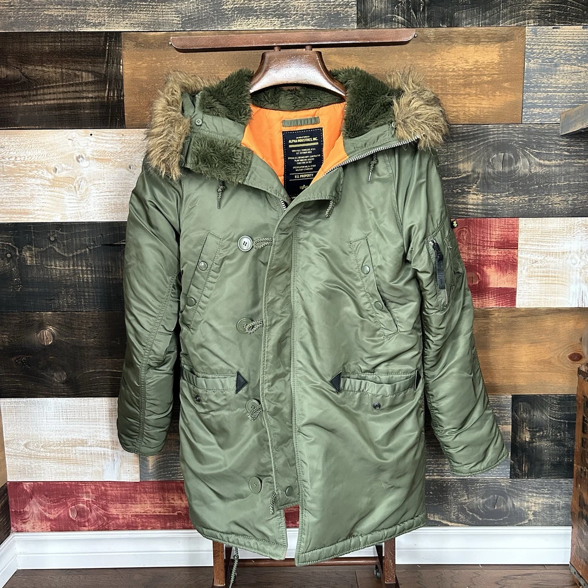 ジャケット・アウター Alpha Industries N3B Small Made in U.S.A Alpha Industries N-3B Slim Fit Parka - Cold Weather Military Issue