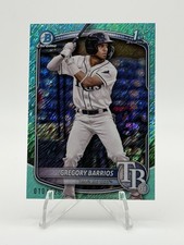 2025 Bowman #BCP-7 Gregory Barrios Chrome Prospects Aqua Shimmer Refractor #/125