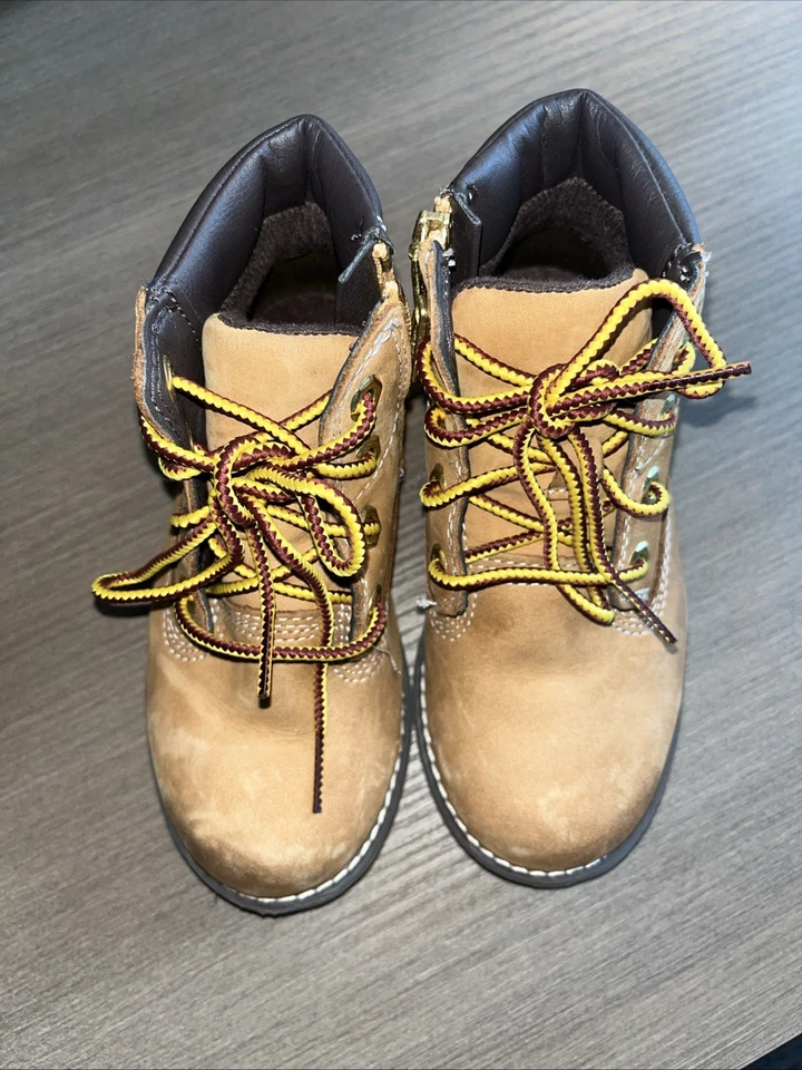 Timberland Wheat A125Q Pokey Pine Niño Pequeño Cremallera Lateral Botas! Talla 9C Foto 2 de 4