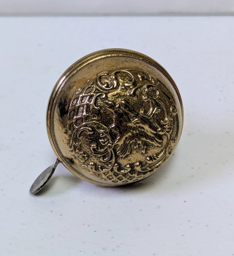 Vtg Antique New Departure Brass Eagle Bicycle Bell Bike LF 2 1/8 USA