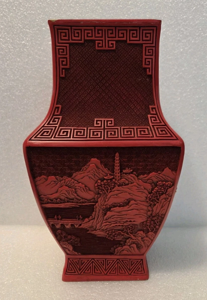 木制红色中国古董花瓶| eBay