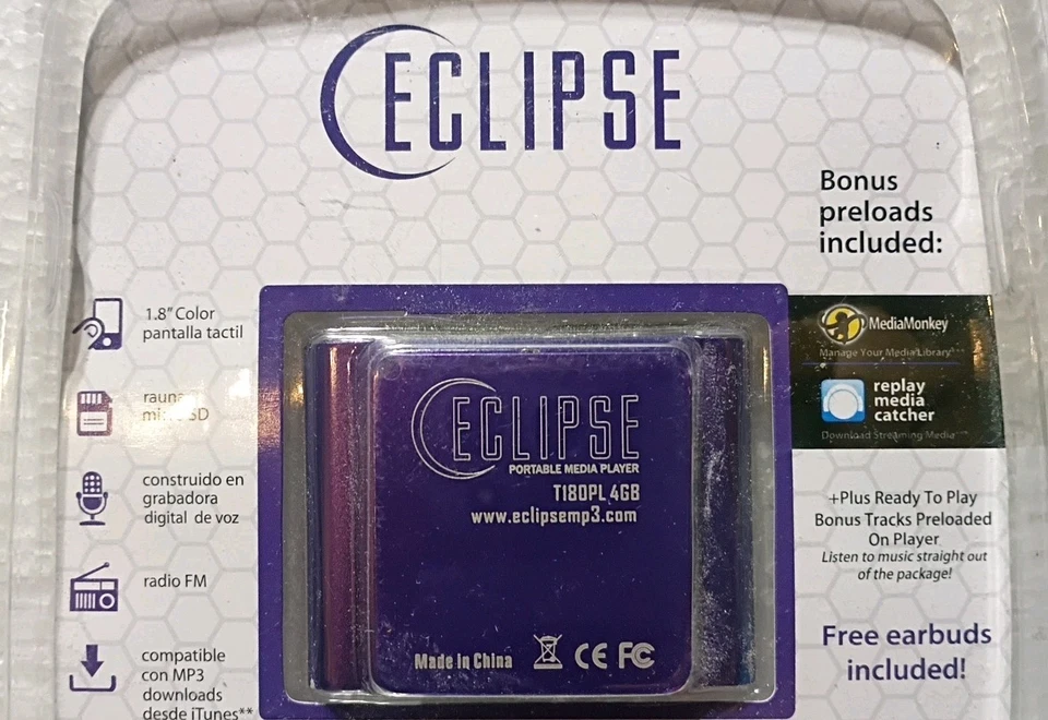 Nuevo Eclipse T180 4gb Mp3 Reproductor de Video Música/Sintonizador de Radio FM/Grabadora de Voz/Táctil Foto 3 de 4