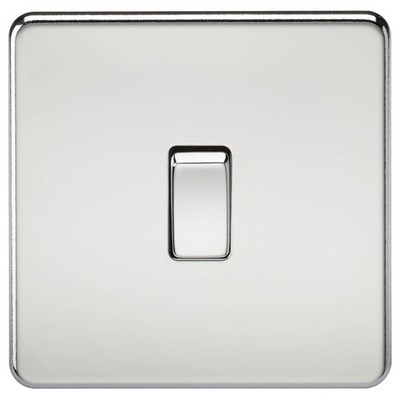 1G 2W Lichtschalter schraubenlos & P/Chrom Schalterplatte - SF2000PC