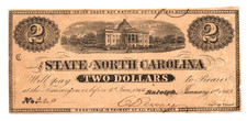 NC $2 RALEIGH The State of North Carolina Jan. 1, 1863 Treasury Note Cr. #131