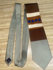 Necktie Tie Silk World Museum Collection Geometric 60  x 4  Color Block Circle
