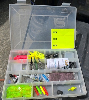 Archery Arrow Building Lot Muzzy Broadhead Nocks Vanes Glue Field Points W/ Box