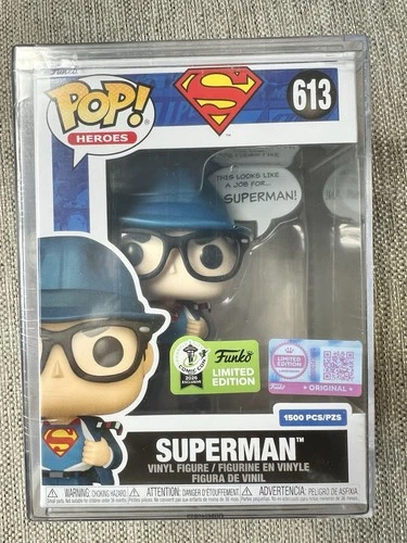 ECCC Superman LE 1500 Pieces Funko Pop #613 CON STICKER Fast Ship - Hard Stack