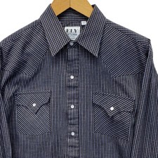 Ely Cattleman Western Pearl Snap Shirt Mens L...