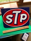 Vintage STP Oil Rack Topper Metal Sign