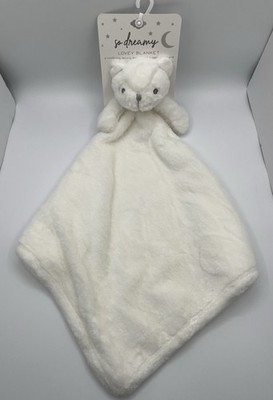 SL Home Fashion So Dreamy White TEDDY BEAR Plush Security Blanket