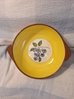 Stangl Pottery Blueberry Lug Handle Soup Bowl Yellow W/Blueberry Center VTG USA