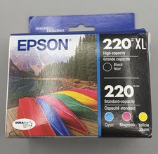 Genuine Epson 220XL Black  220 Color Ink Cartridges Exp 05/2028 - NEW SEALED