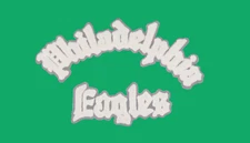 Philadelphia Eagles Patch 2 Pcs Set Chenille Iron-On / Sew-On 13-Inch & 8-Inch