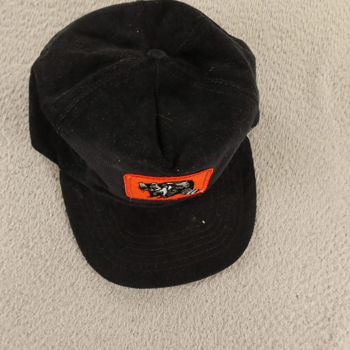Vtg Harvard Crimson Corduroy Hat Raccoon Made in USA 80s Snapback Black N Rice il_fullxfull.2812448778_9j4k.jpg main image 4