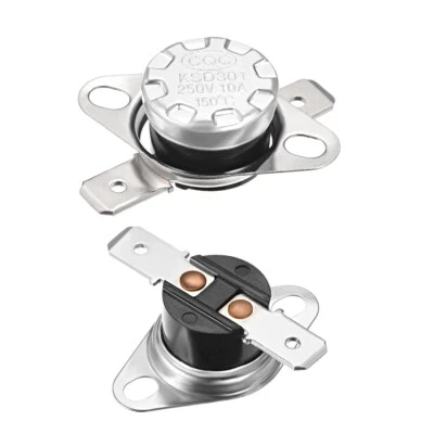 UXCELL Temperature Control Switch Thermostat 150°C 10A N.C 6.3mm Pin 2pcs