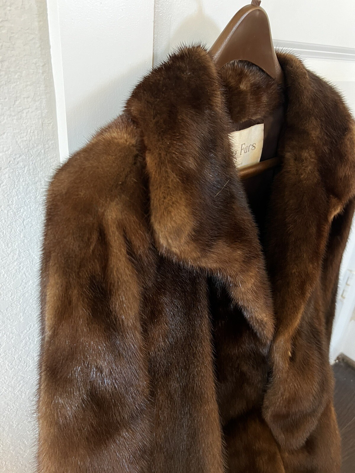 Classic Vintage MINK fur coat brown Womens Large jacket KING FURS