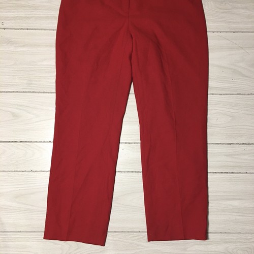 Peter Nygard Lined Red Women Trousers Pants 10 Petite Mid Rise Straight - Picture 3 of 11