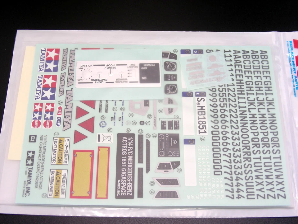 56335 Tamiya Mercedes Benz Actros 1851 Gigaspace Decal Sticker & Metal Transfer - Image 4 of 4