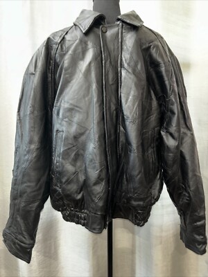 MARC ANDRE NW YORK MENS VTG BIKER GOTH PUNK CORE ITALIAN PATCH LEATHER JACKET 3X