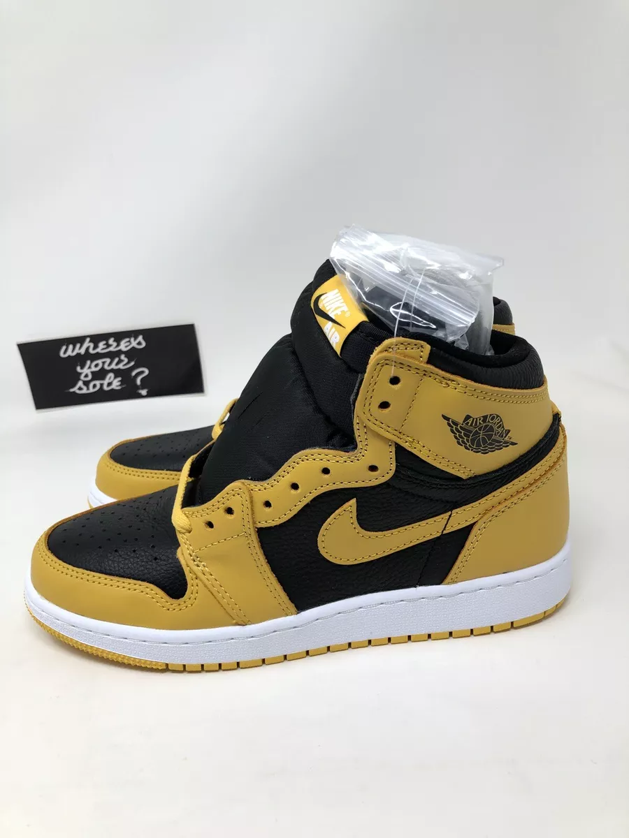 Jordan 1 black sales and yellow grade school