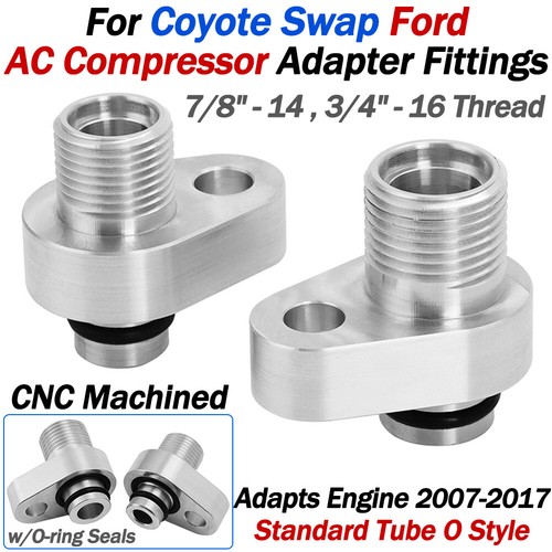For Coyote Swap Ford AC Compressor Adapter Fittings CNC Machined 2007 ...