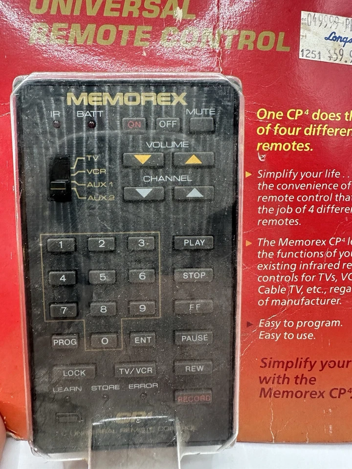 Vintage Memorex CP Universal Remote Control - in packaging. - Image 2 of 4