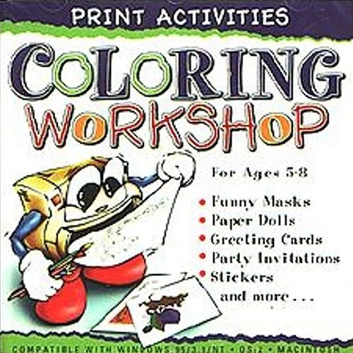 Print Activities: Coloring Workshop (Ages 5-8) (CD, 1998) PC/Mac - NEW in SLEEVE - Image 2 of 3