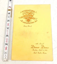 1951 dinner dance menu  BOSTON international geneva association DRINKS ETC