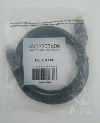 Belkin HDMI to Mini-HDMI Cable 6' (AV22303b06)