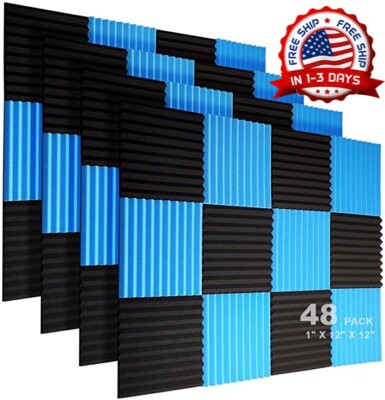 Paneles Espuma Acustica Aislador Acustico Absorcion de Ruido 1x12x12  48 Unidade