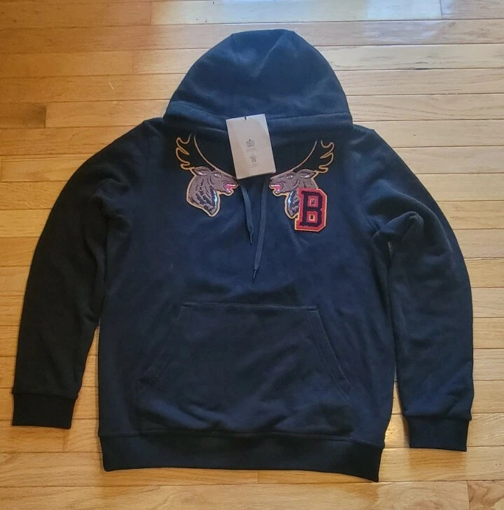 NWT BURBERRY Carson Varsity Appliqué Cotton Felpa con cappuccio da uomo Small S $ 780