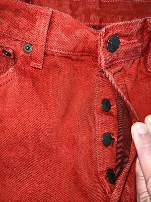 Men's Levis 501 Button Fly RED Jeans 31x32 (Actual 30x29) | eBay