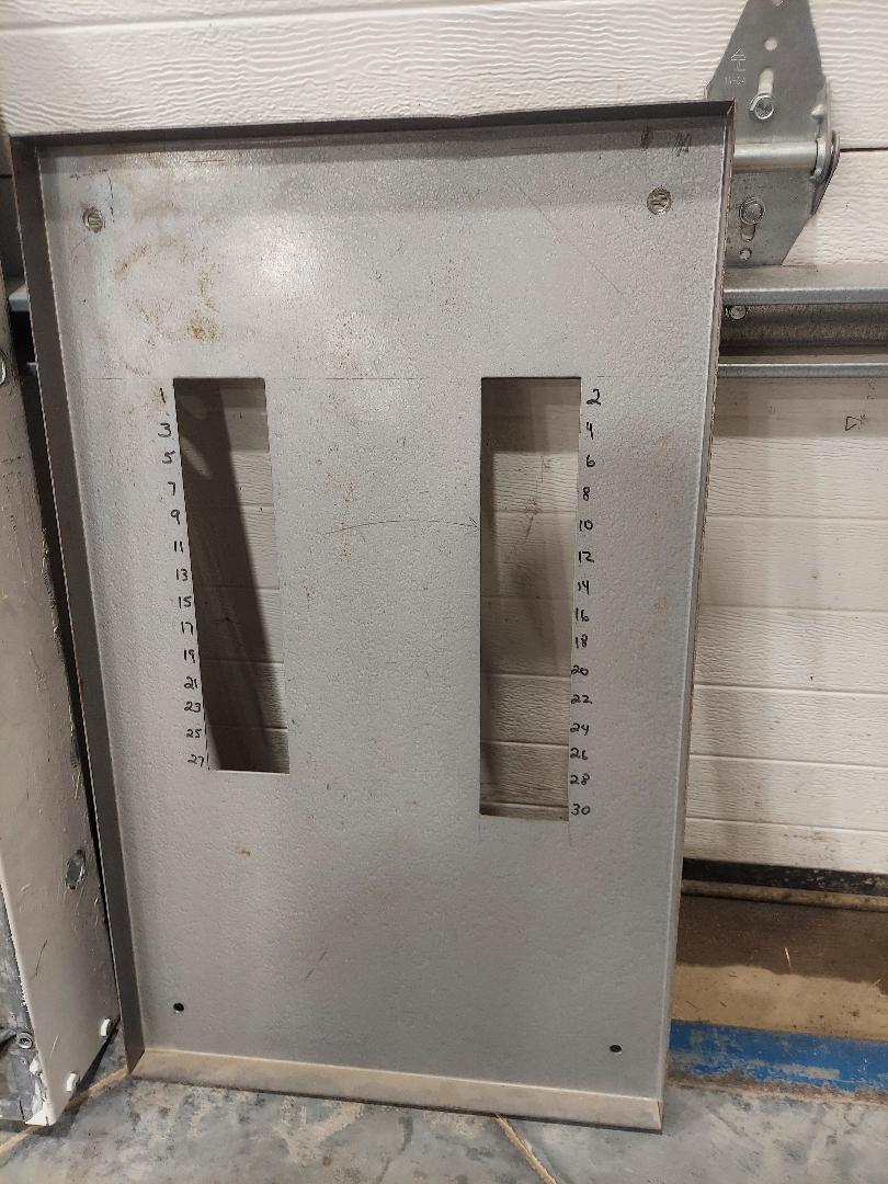 ZINSCO 30 SPACE ELECTRIC PANEL BOARD COVER DEAD FRONT BREAKERS COMPLETE