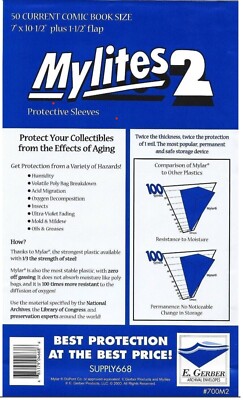 1000x E GERBER - MYLITES 2 -MYLAR COMIC BAGS #700M2 -CURRENT  COMIC (1990+) SIZE