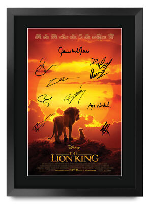 Der König der Löwen Filmplakat Cast signiert gedruckt Autogramm A3 gerahmt Memorabilia