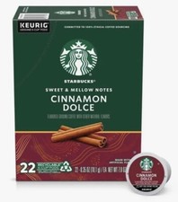 Starbucks Cinnamon Dolce Flavored Coffee Light Roast Keurig Coffee K-Cup Pods 22