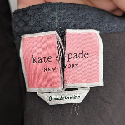 Kate Spade Parrot Flock Party Mini Dress 0 Black Jacquard Fit N Flare Mock  Wrap | eBay