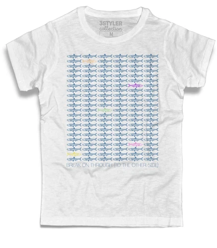 Men's T-Shirt Break On Through To The Other Side Door Morrison Fish Anchovy