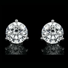 1Ct Lab Created Diamond Solitaire Round Cut Stud Earrings 14K White Gold Plated
