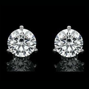 Authentic 1Ct Lab Created Diamond Solitaire Round Cut Stud Earrings 14K White Gold Plated