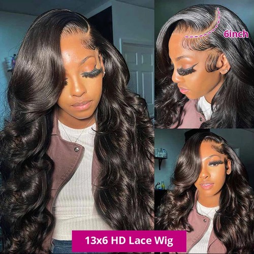 Body Wave 13x4 13x6 HD Lace Front Wig Brazilian Water Wave Human Hair Wig - Picture 10 of 24