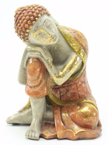Feng Shui 5.5" Golden Brown Resting Meditating Buddha Figurine Peace Statues  - Picture 1 of 4