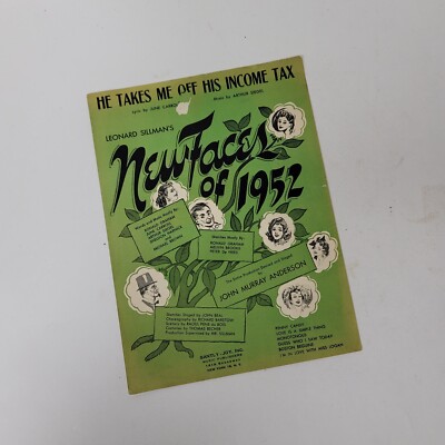 He Takes Me Off His Income Tax New Faces of 1952 Vocal Piano Sheet Music